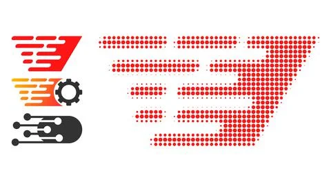 Halftone Dot Vector Rush Effect Icon Stock Illustration