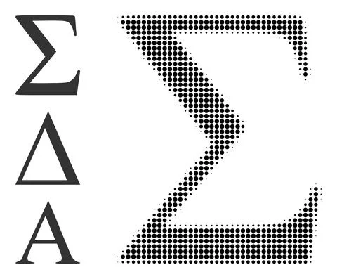 Halftone Dot Vector Sigma Greek Letter Icon Stock Illustration