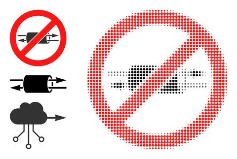 Halftone Dot Vector Stop VPN Icon 스톡 일러스트