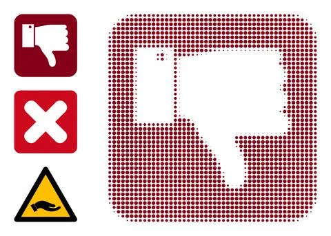 Halftone Dot Vector Thumb Negative Icon Stockillustratie