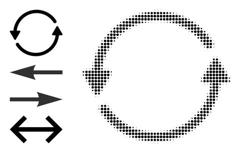 Halftone Dot Vector Update Arrows Icon Illustrazione stock