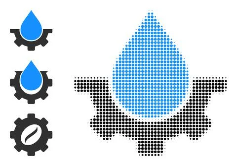 Halftone Dot Vector Water Industry Icon Illustrazione stock