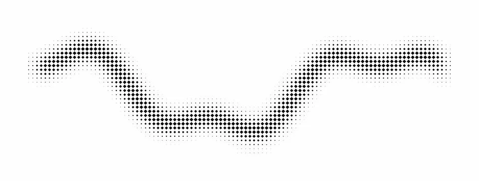 Halftone dot wave pattern. Abstract black digital wave. Dotted line shape o.. Stockillustratie