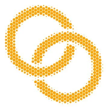 Halftone Dot Wedding Rings Icon Stock Illustration