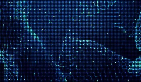 Halftone dots abstract digital technology blue light on blue background. Stock Illustration