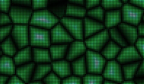 Halftone dots abstract digital technology green light on green background. Stock Illustration