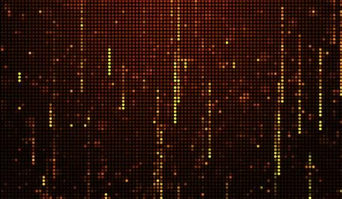 Halftone dots abstract digital technology orange-red light on red background. 스톡 일러스트