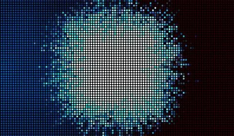 Halftone dots abstract digital technology blue light on blue background. Stock Illustration