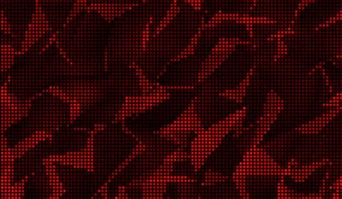 Halftone dots abstract digital technology red light on black background. Stock Illustration