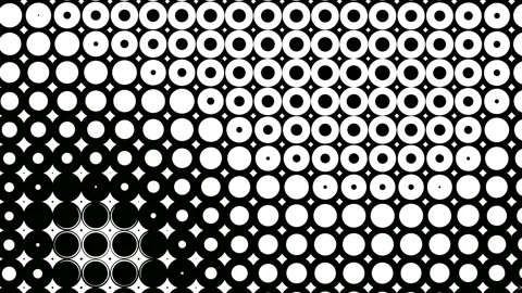 Halftone Dots Background Round Circle Pattern Animation In Black And White Stock Footage 299721691