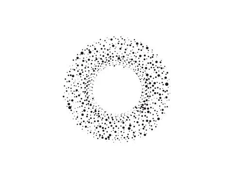 Halftone dots in circle form, logo. Vector illustration. Stock Illustration
