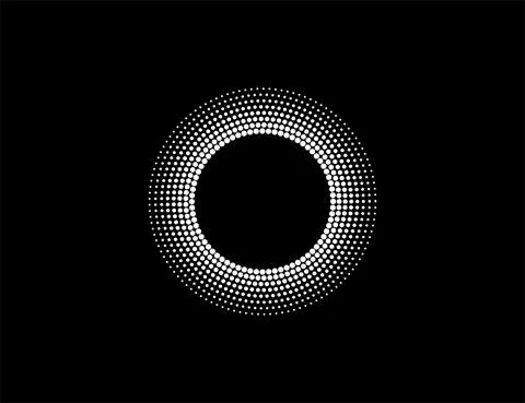 Halftone dots in circle form, logo. Vector illustration. イラスト素材