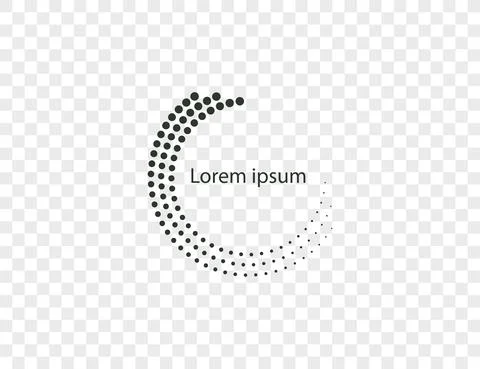 Halftone dots in circle form, logo. Vector illustration. Stock Illustration