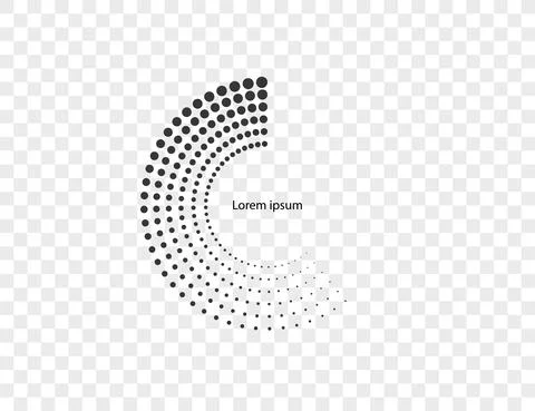 Halftone dots in circle form, logo. Vector illustration. 库存插图