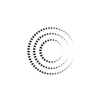 Halftone dots in circle form. round logo. Flat style design isolated on whi.. Stock Illustration
