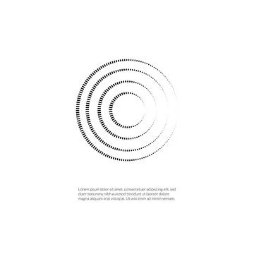 Halftone dots in circle form. round logo. Flat style design isolated on whi.. Stock Illustration