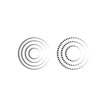 Halftone dots in circle form. round logo. Flat style design isolated on whi.. Stock Illustration