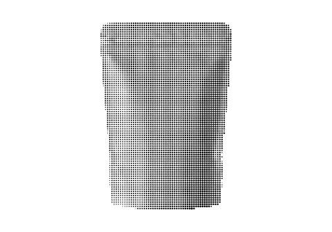 Halftone dots creating silhouette of wine glass from different angles on wh.. Stock Illustration