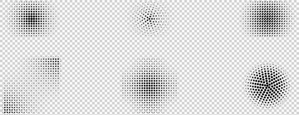 Halftone dots pattern, gradient effect, pixel art Illustrazione stock