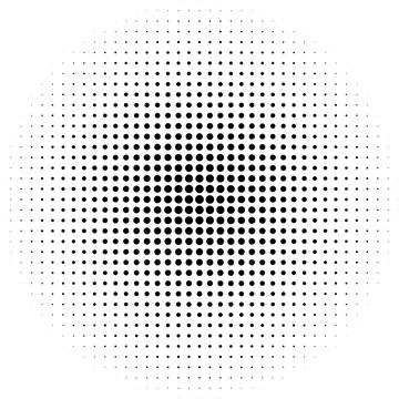 Halftone dots pattern, gradient effect, black and white Stock Illustration
