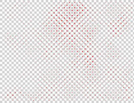Halftone dots pattern, red and black on white background Illustrazione stock