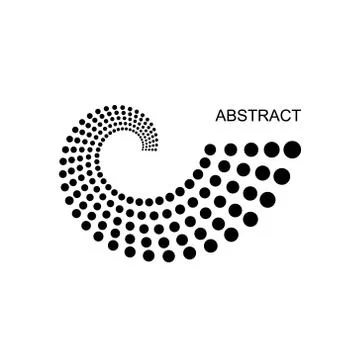 Halftone dots spiral background. Stock Illustration