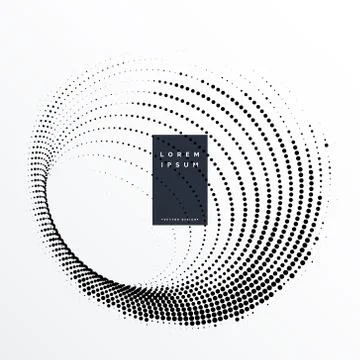 Halftone dots swirl effect background Illustrazione stock