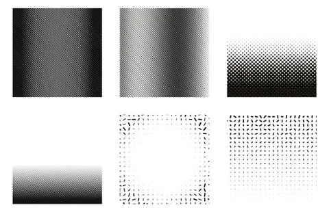 Halftone dots vector textures. Dot comic pattern set or points rasters isolat Stock Illustration