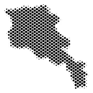 Halftone Dotted Armenia Map Illustrazione stock