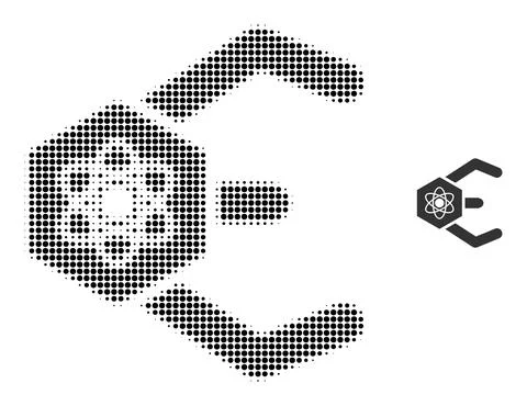 Halftone Dotted Atomic Bot Icon イラスト素材