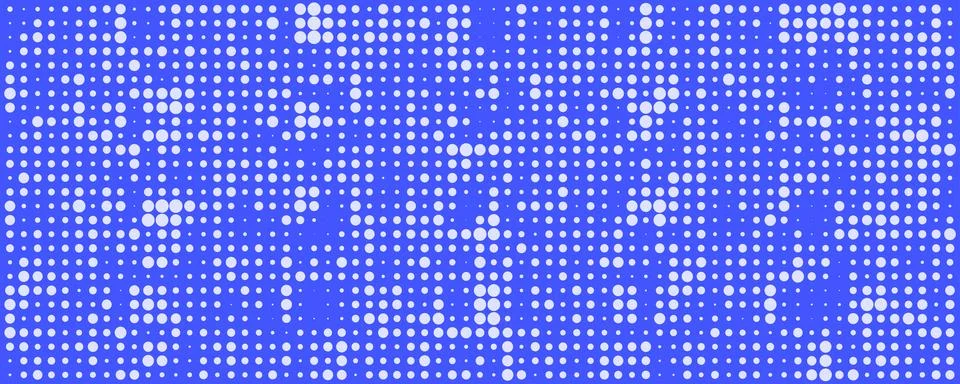 Halftone dotted background. Abstract digital pattern. White dots on blue Stock Illustration