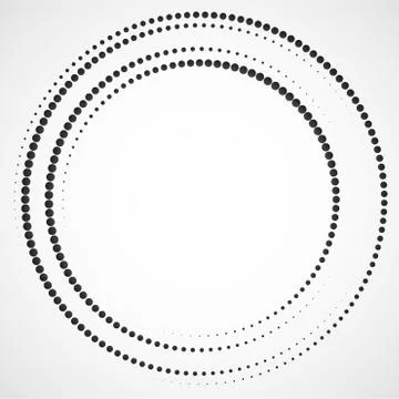Halftone dotted background in circle form. Circle dots isolated on the white Stock Illustration