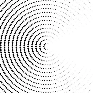 Halftone dotted background in circle form. Circle dots isolated on the white  Stock Illustration