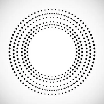 Halftone dotted background in circle form. Circle dots isolated on the white Stock Illustration