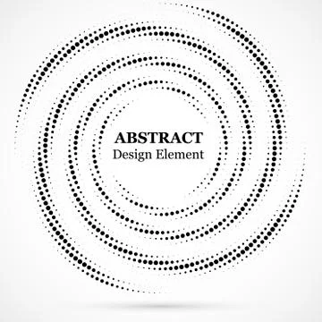 Halftone dotted background circularly distributed. Halftone effect vector pat Illustrazione stock