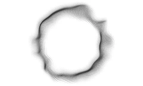 Halftone dotted background circularly distributed. Halftone effect vector pat Illustrazione stock