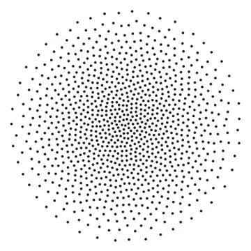 Halftone dotted background vector pattern. Chaotic circle dots isolated on th Stock Illustration