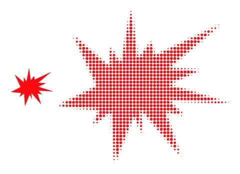 Halftone Dotted Boom Icon Stock Illustration