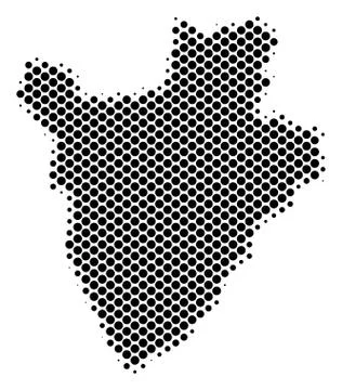 Halftone Dotted Burundi Map Stock Illustration