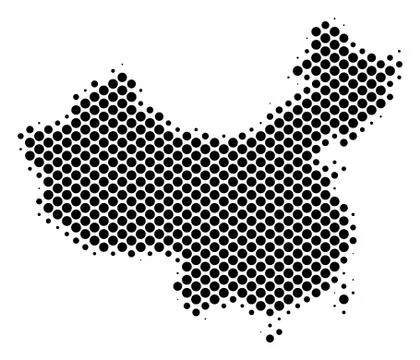 Halftone Dotted China Map Stock Illustration