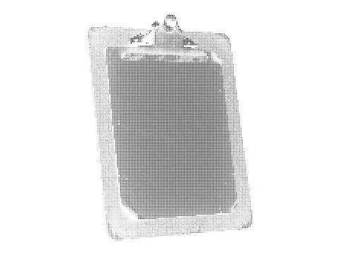 Halftone dotted clipboard with paper document icon isolated on white backgr.. Illustrazione stock