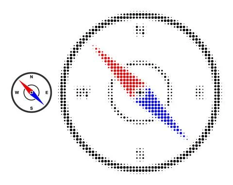 Halftone Dotted Compass Icon イラスト素材