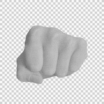 Halftone dotted front facing fist for power and resistance in protest colla.. Stock Illustration