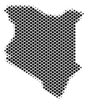 Halftone Dotted Kenya Map Stock Illustration