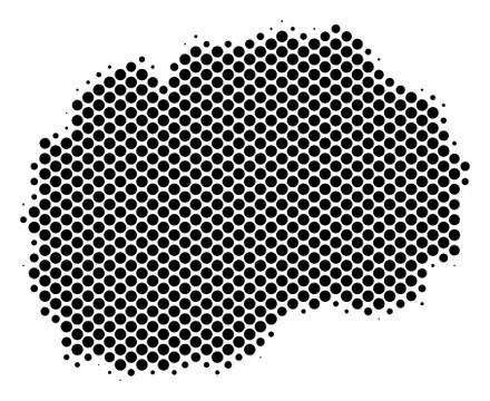 Halftone Dotted Makedonia Map イラスト素材