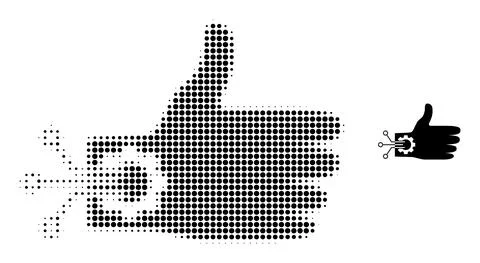 Halftone Dotted Mechanical Hand Icon 库存插图