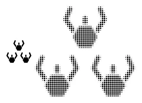 Halftone Dotted Microrobots Icon Illustrazione stock