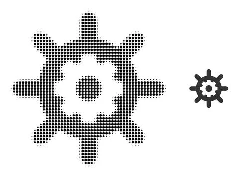 Halftone Dotted Nanotechnology Icon 스톡 일러스트