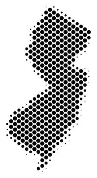 Halftone Dotted New Jersey State Map イラスト素材