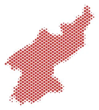 Halftone Dotted North Korea Map イラスト素材